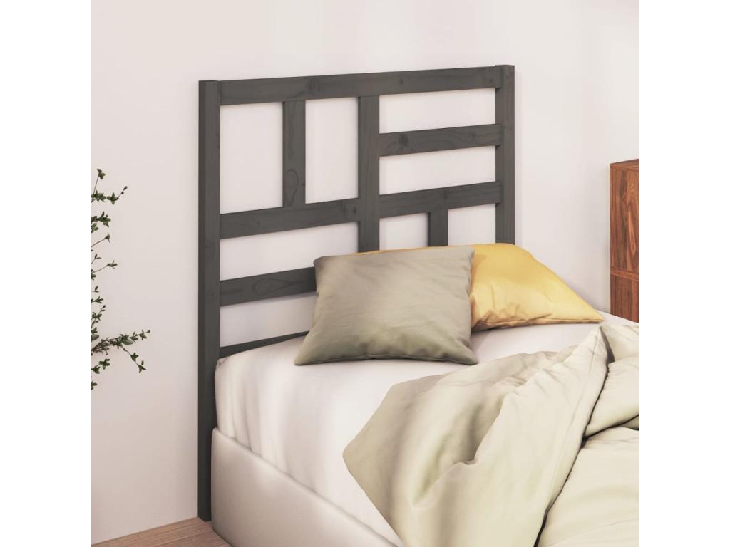 Grey Headboard 81x4x104 cm Solid Pine Wood RNOM12603