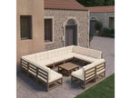 10-piece garden furniture set with cushions, honey brown, pine wood, UUPB34801