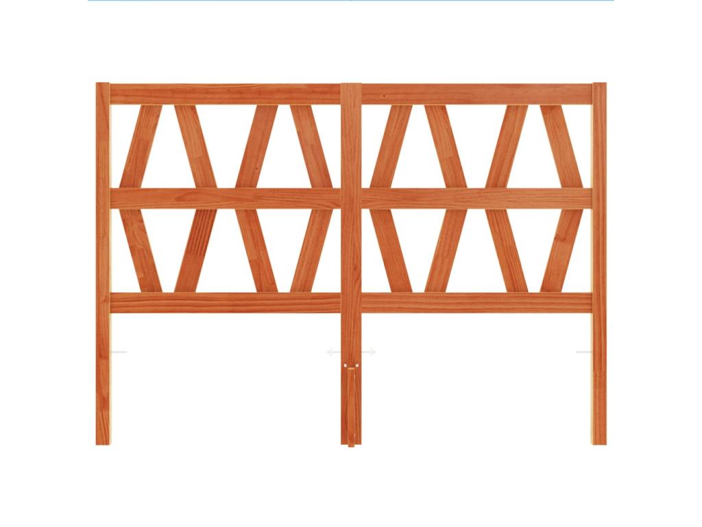 Brown wax headboard 160 cm solid pine wood EUEI41023