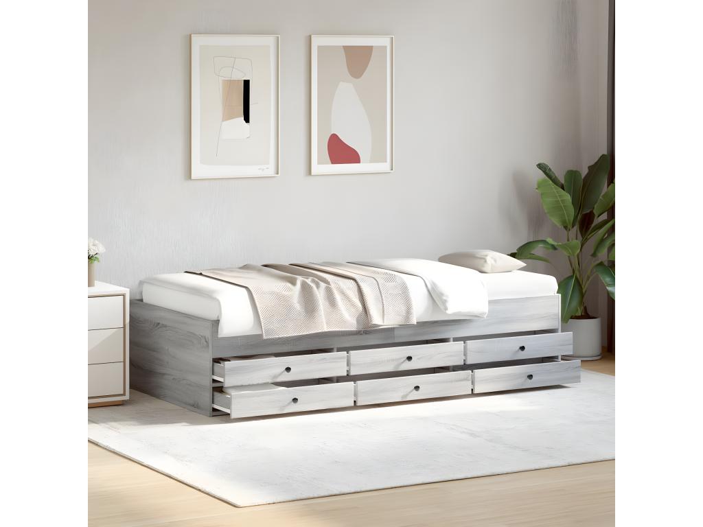 Nobellea grey daybed with drawers (mattress not included) 90x200 cm PWXG68765