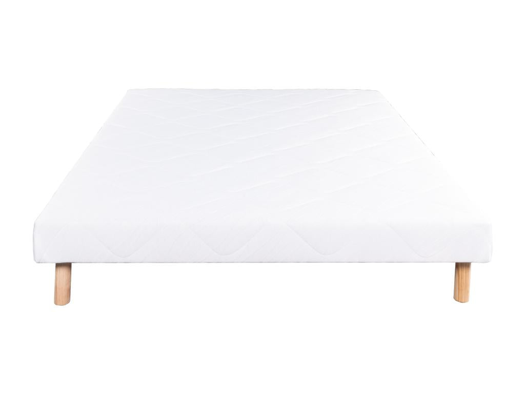 Upholstered bed base 140x190 white Nobellea Hotel range solid wood legs included BSYT10670