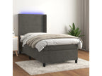 Nobellea bed base with LED mattress, dark grey, 90x200cm, velvet, LWVZ60865