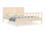 Bed frame with headboard 160x200 solid wood KCUS98351
