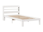 White bed frame and headboard 100x200 cm solid pine wood VAHN15119
