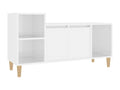 High-gloss white TV stand 100x35x55 cm Engineered wood MMHK18028