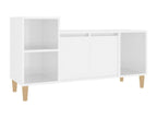 High-gloss white TV stand 100x35x55 cm Engineered wood MMHK18028