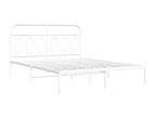 Metal bed frame with white headboard 150x200 cm YFAY09524