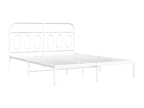 Metal bed frame with white headboard 150x200 cm YFAY09524