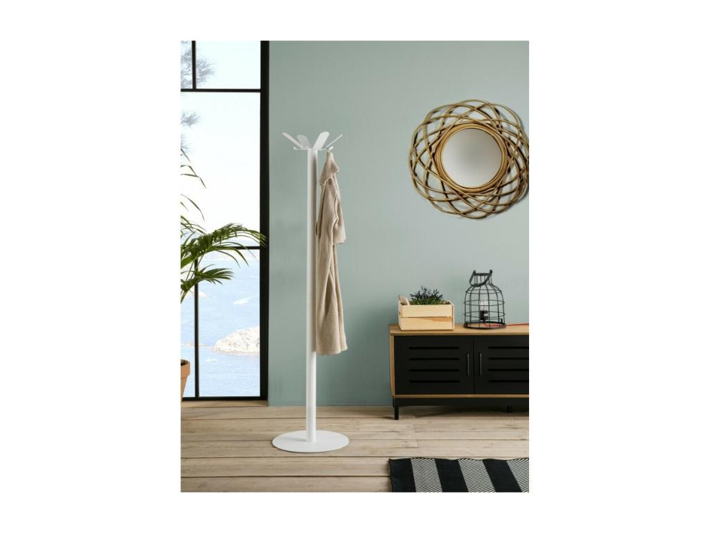 SOFT minimalist style coat rack, 8 Nobelleaères, metal, white color, UAPS70230