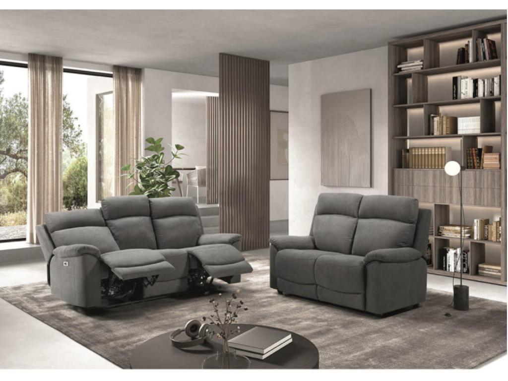 Nobellea fabric reclining sofa - Grey - Manual system - 1-seater armchair QIGL75477