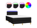 Upholstered bed base with mattress and LED lighting, black, 120x200 cm, fabric EMUT49347