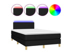 Upholstered bed base with mattress and LED lighting, black, 120x200 cm, fabric EMUT49347