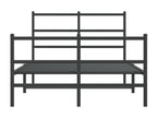Black metal bed frame with headboard and footboard, 120x190 cm, ZIJA71845