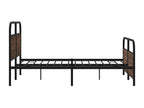 Metal bed frame without mattress, brown oak, 160x200 cm, GDAA67123