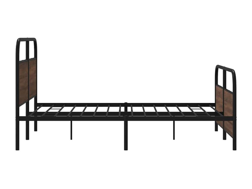 Metal bed frame without mattress, brown oak, 160x200 cm, GDAA67123