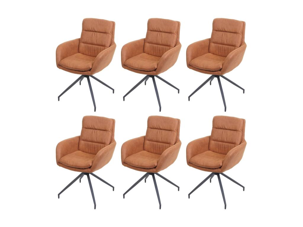 Set of 6 Dekonao-K32 dining chairs, kitchen chairs, swivel chairs, self-positioning fabric MBMF28697