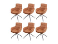 Set of 6 Dekonao-K32 dining chairs, kitchen chairs, swivel chairs, self-positioning fabric MBMF28697