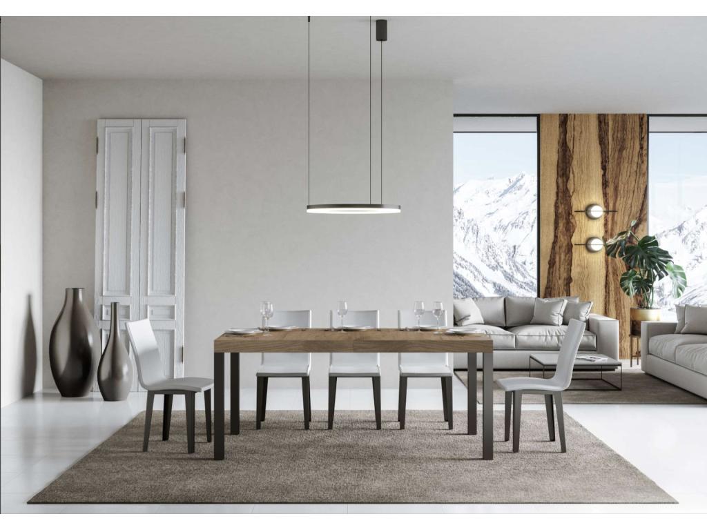 Nobellea Extendable Dining Table - Brown - Base and Support on Nobellea - Extendable Width 130 to 390cm LECD30191