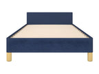 Bed frame with headboard, blue, 90x190 cm, fabric, KPJS86110