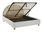 Nobellea - Storage bed in bouclé fabric and caning 160x200cm - Ecru SFWO80952