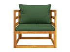 Dekonao QFRD99244 Solid Wood Garden Chair with Green Cushions