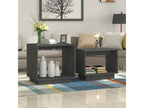 Nesting coffee tables, 2 pieces, Grey, Solid pine wood TWUK13834