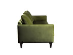 Dekonao - 4-seater velvet sofa with turned legs - Olive green UNTG26880