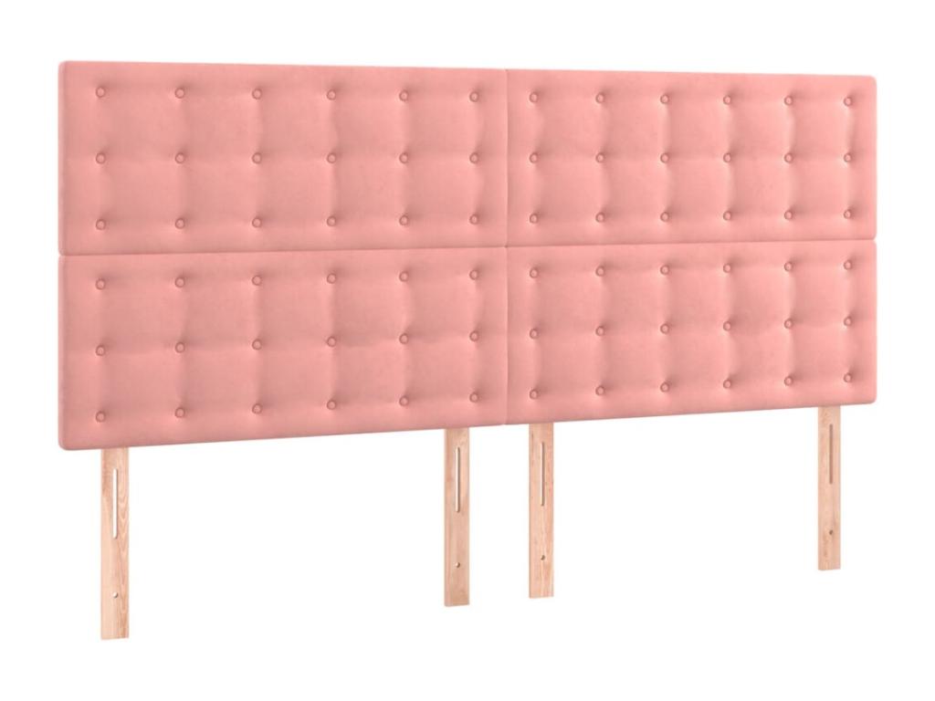Pink LED Headboard 200x5x118/128 cm Velvet WJTR78594