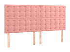 Pink LED Headboard 200x5x118/128 cm Velvet WJTR78594