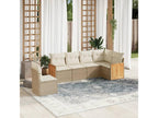 Garden furniture set with cushions, 6 pieces, beige woven resin XNJN89824