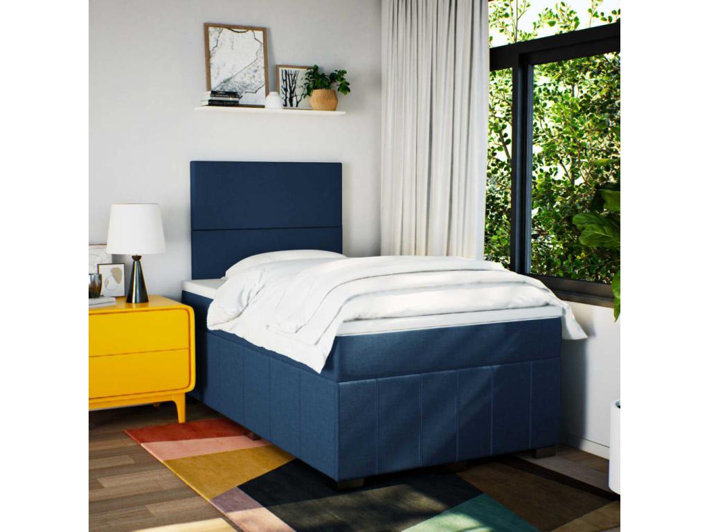 Nobellea bed base with blue mattress 120x190 cm fabric IKOY17440
