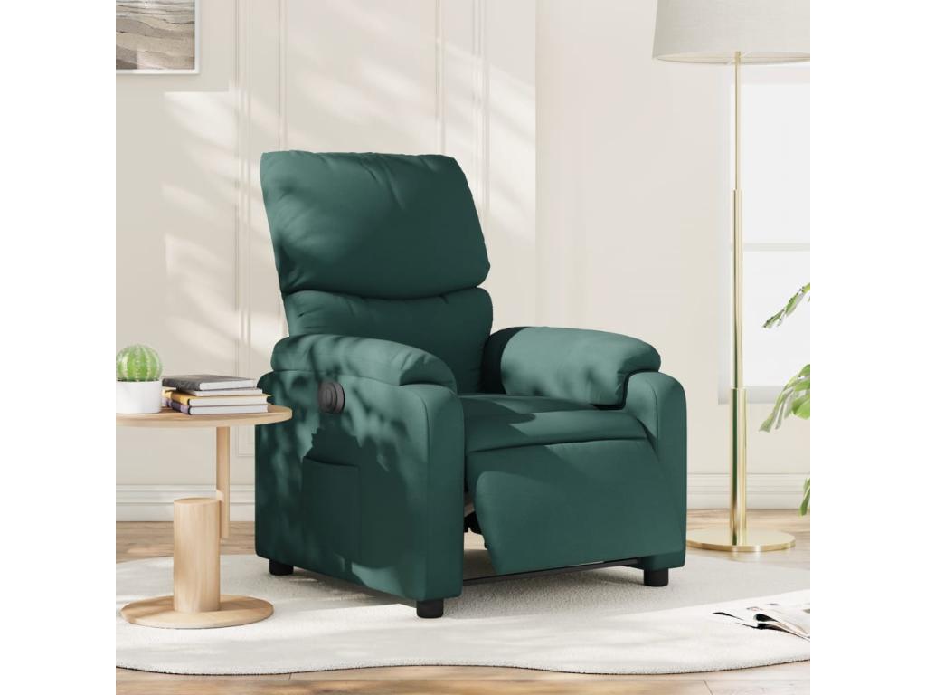 Electric Recliner Chair, Dark Green Fabric PQUD77379