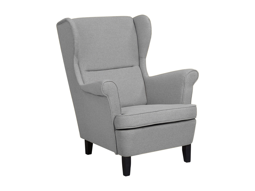 Nobellea Wingback Armchair, Grey Fabric TEBQ51841