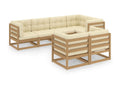 7-piece garden furniture set with cushions, solid pine wood, 9 MVMS94445