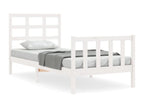 Bed frame without mattress, white, 100x200 cm, solid pine wood, BRWZ09621