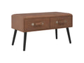 Bench with drawers, 80 cm, dark brown faux leather, RUUG58401
