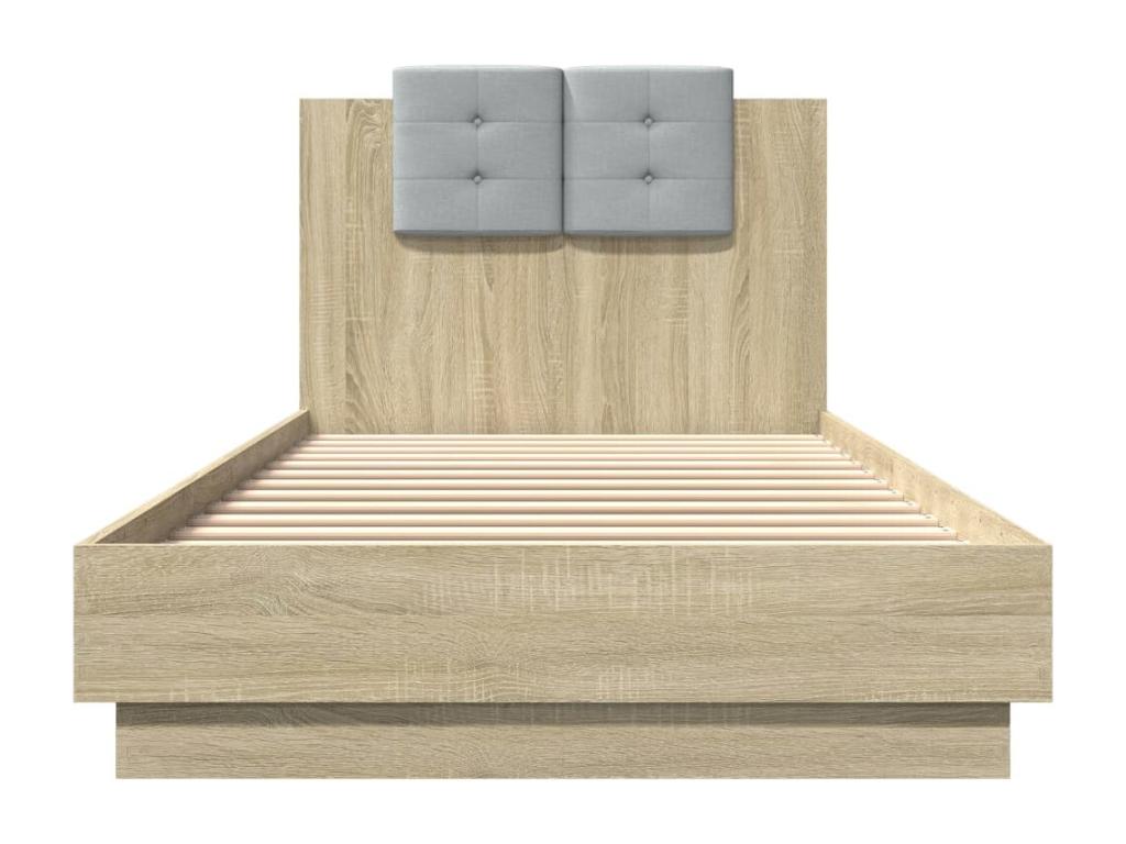 Bed frame, headboard and Dekonaoères LED oak Dekonao 100x200 OBCP98050