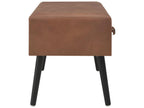 Bench with drawers, 80 cm, dark brown faux leather, RUUG58401