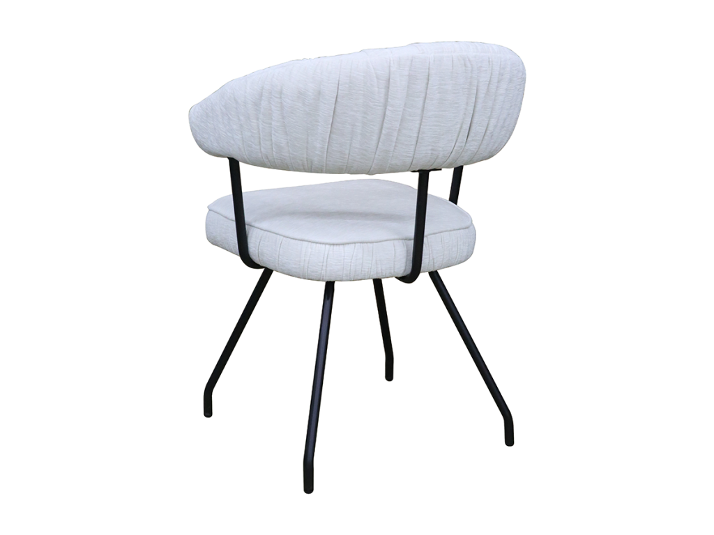 Chair - cream white woven fabric - Nobellea WKNM44587