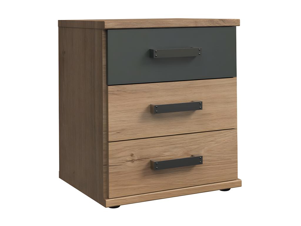 3-drawer chest in oak and graphite finish - W46 cm CJCE76863