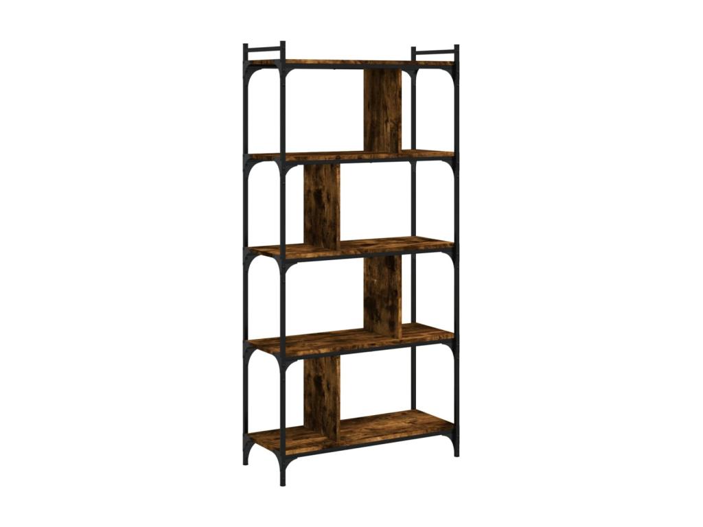 5-tier smoked oak bookcase, 76x32x158cm, engineered wood, IHTH08895