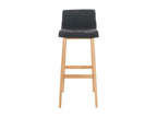 Bar stool - Fabric / Wood - Dark Grey - Dekonao WAFX21556