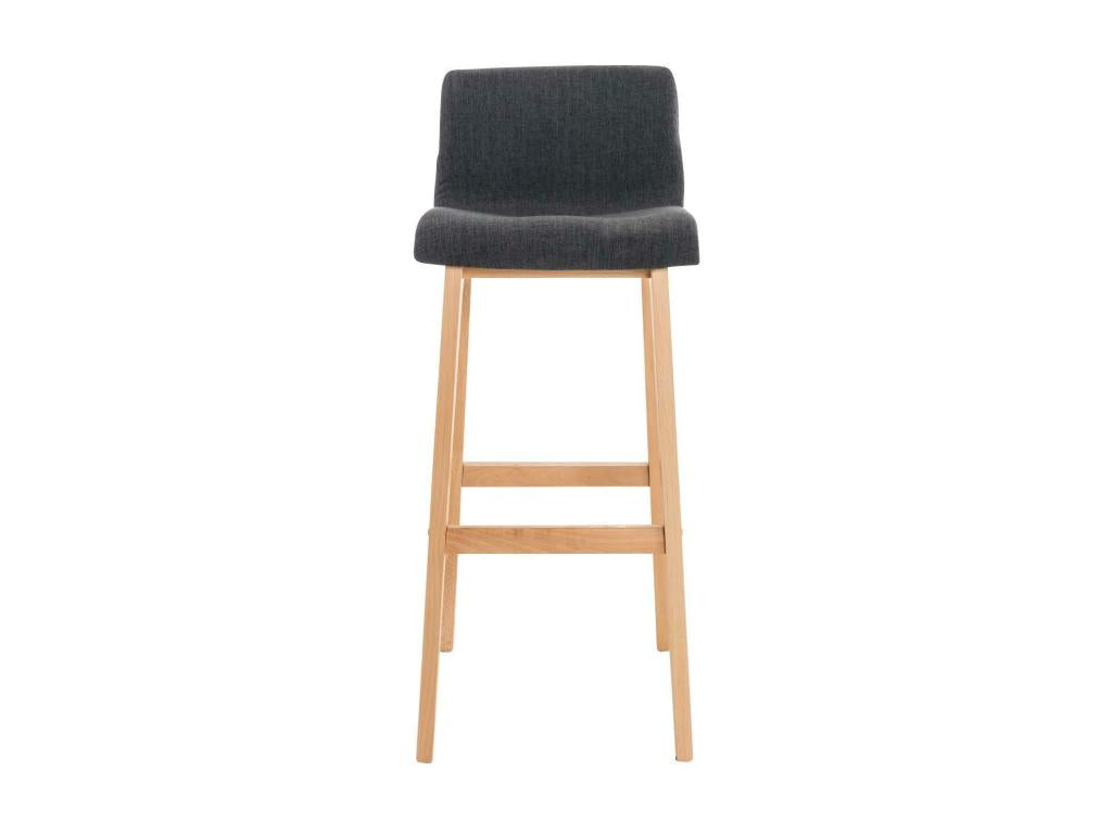 Bar stool - Fabric / Wood - Dark Grey - Dekonao WAFX21556