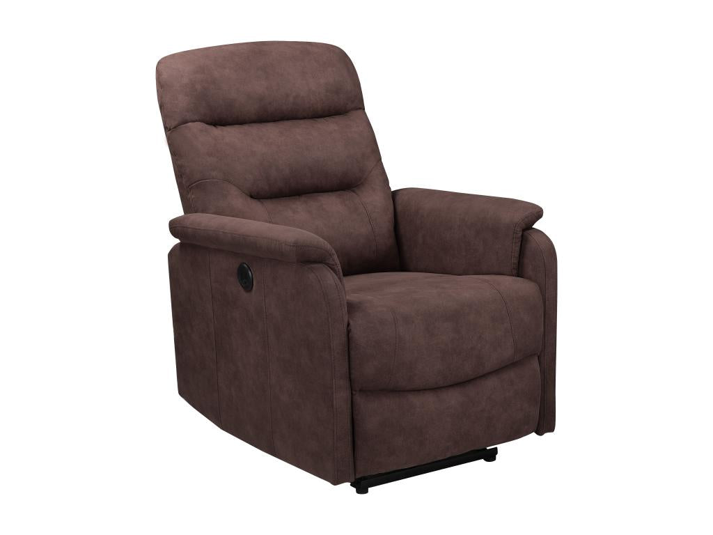 Coullon - Electric reclining armchair in dark brown microfiber RYBH97336