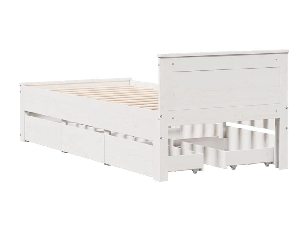 Bed frame without mattress with headboard 75x190 cm solid pine BYEJ54180