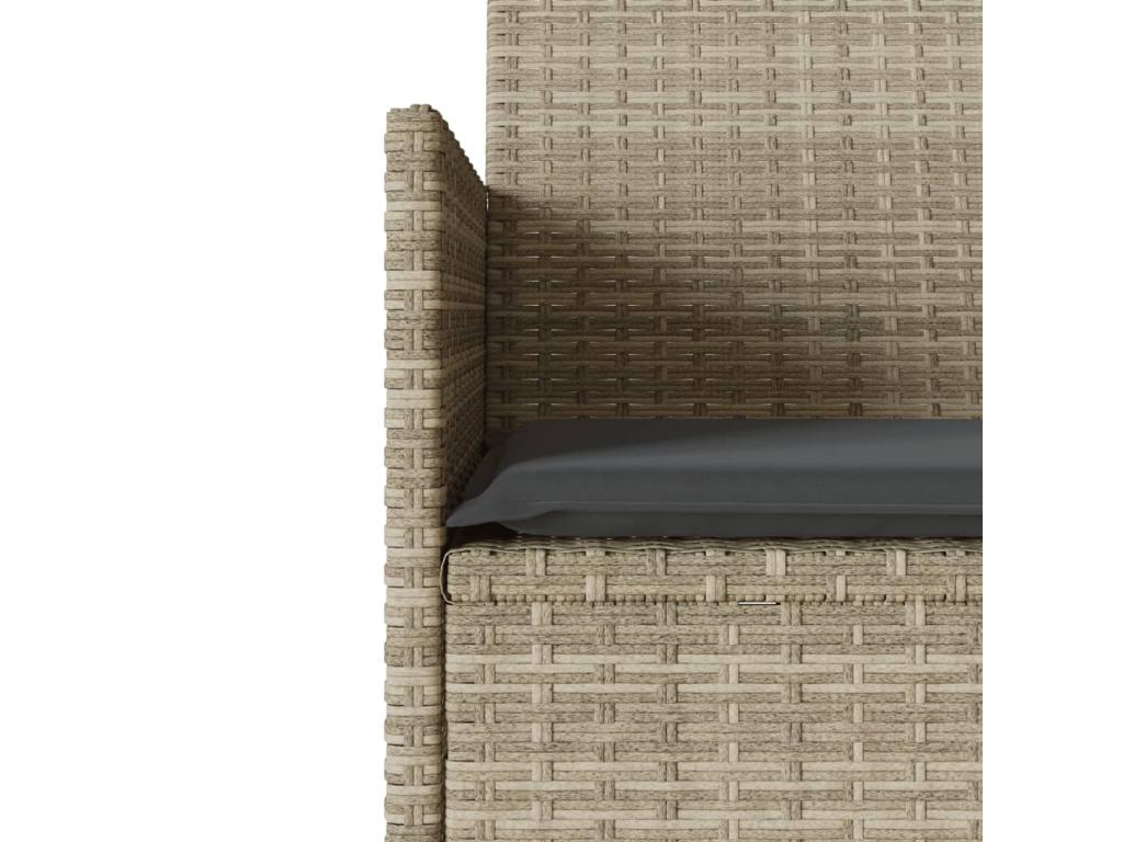 OFIX97353 2-seater garden sofa with table and cushions in woven resin