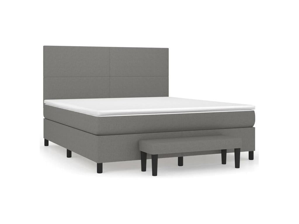 Nobellea bed base with mattress, Dark Grey, 180x200 cm, Fabric EZDG70625