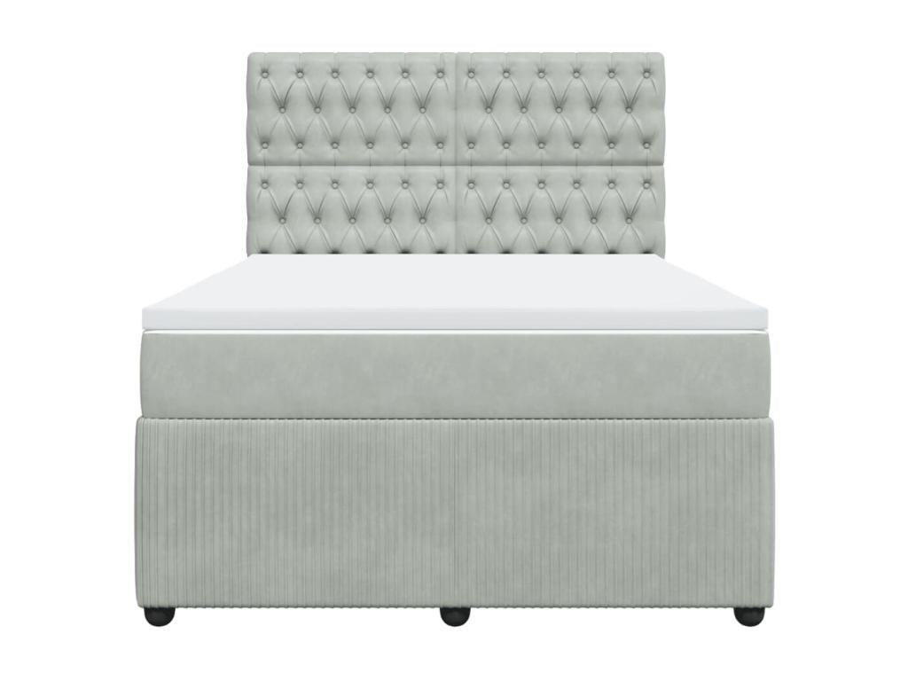 Dekonao bed base and mattress, light grey, 140x190cm, velvet, DINA22860