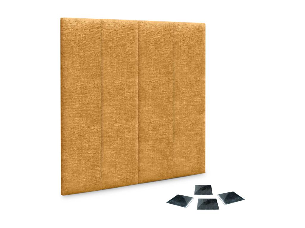 Nobellea Set of 4 Self-Adhesive Acoustic Wall Panels in Eco-Friendly Wool, Shock-Absorbing Protection, Mustard, 60x30 cm x4 BKPO83991