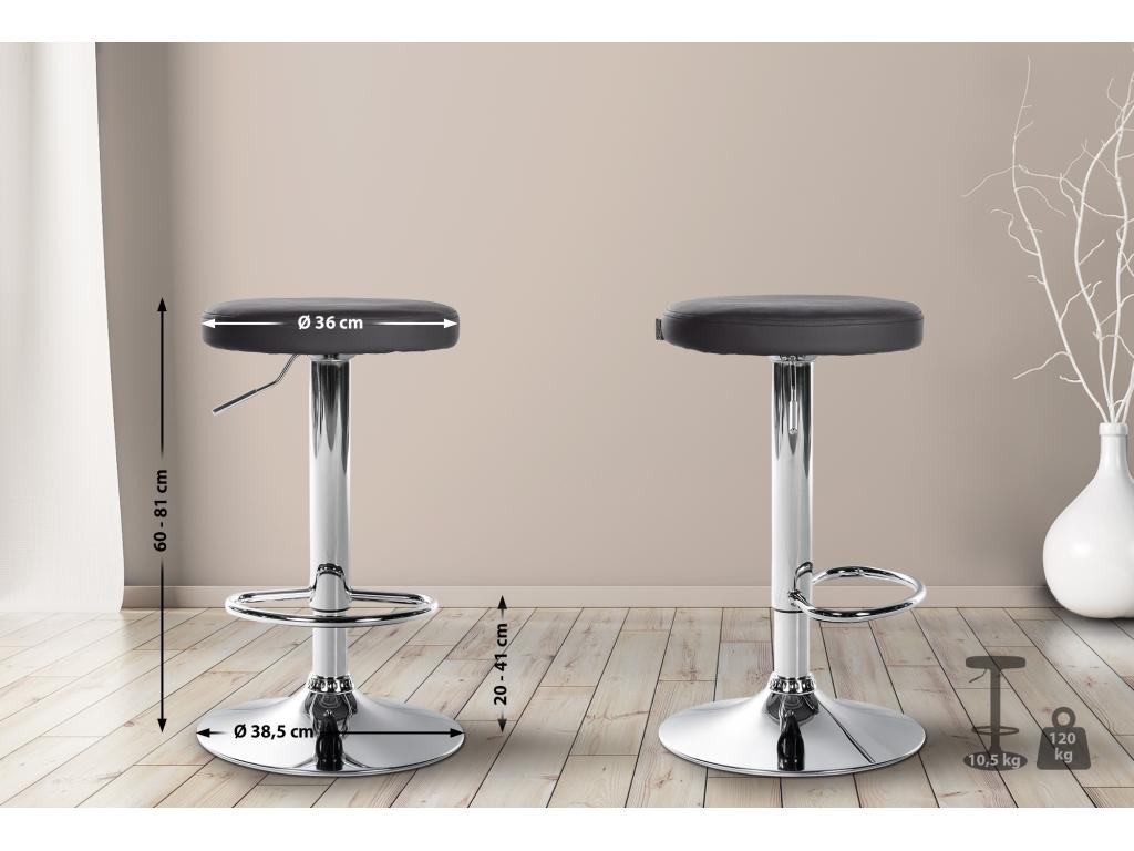 Set of 2 Bar Stools - Faux Leather / Metal - Black - Ponte JHSI41477